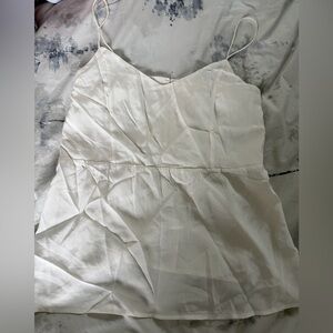 Cream Spaghetti-Strap Silk Cami Top